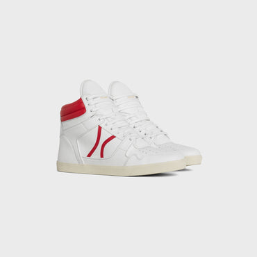 Mid Lace Up Sneaker - White/Bright Red