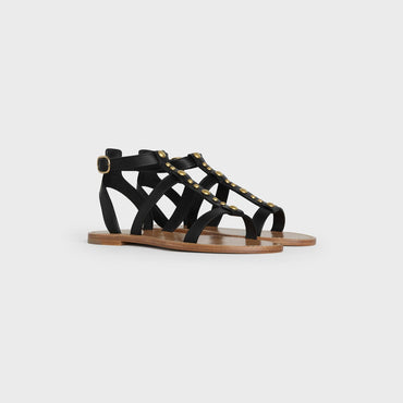 Taillat Flat Sandal 5 Vegetal Calfskin - Black