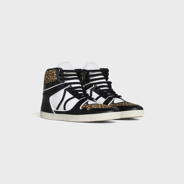 Mid Lace Up Sneaker - Black/White/Brown