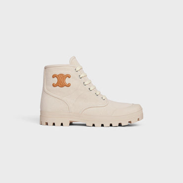 Lace Up Boot 20 - Off White/Deep Red