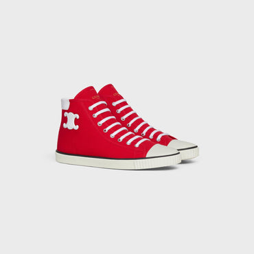 Mid Lace Up Sneaker W/Triomphe - Bright Red