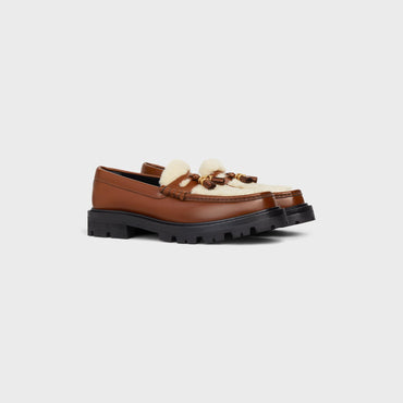 Chunky Loafer W/Embellished T - Tan/Natural