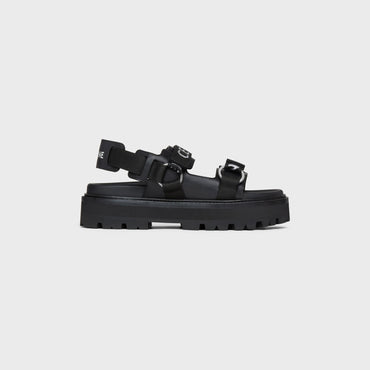 Celine Bulky Outdoor Sandal 45 Calfskin & "Celine" Jacquard - Black