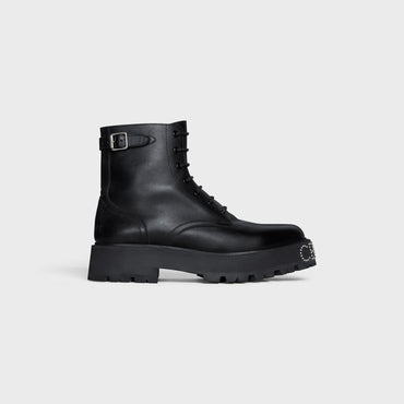 Lace-Up Boot Studded Outsole - Black
