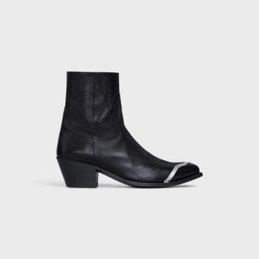 Western Boots Zipped Boot W/Metal Toe Cap50 Calfskin - Black