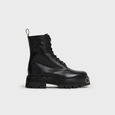 Lace-Up Boot W/Studded Outsol - Black