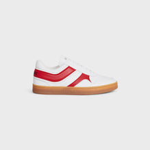 Men Low Lace-Up Sneaker - Optic White/Red/Beige