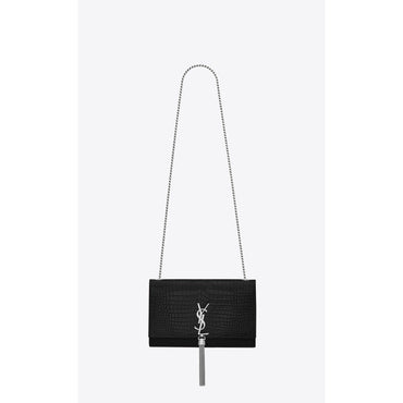 Medium Kate Tassel Chain Bag - Nero