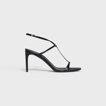 Triomphe Sandal T-Bar 85 Calfskin - Black