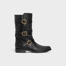 Celine Lyra Triple Buckle Biker Boot 20 Calfskin - Black