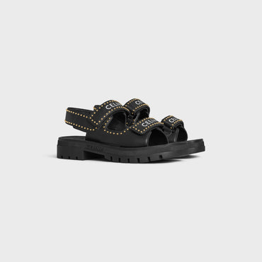 Celine Leo Studded Chunky Sandal 40 Calfskin - Black