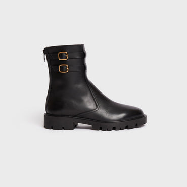 Double Buckle Zipped Boot 35 - Black