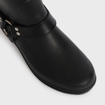 Mid Biker Boot W/Harness & Tr - Black