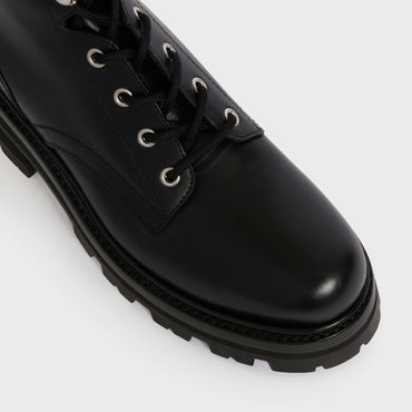 Celine Triomphe Rangers Mid Lace-Up W/ 45 Shiny Bull - Black