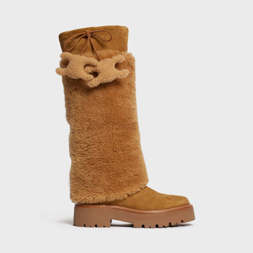 High Boot W/ Triomphe Tassels - Cognac/Dark Havana