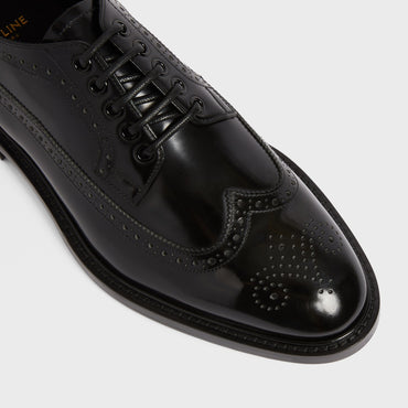 Celine Donavan Derby W/ Brogues 20 Polished Bull - Black