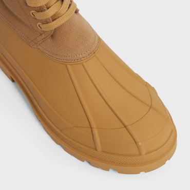 Celine Riley Lace-Up Boot W/ Triomphe 30 Canvas - Caramel