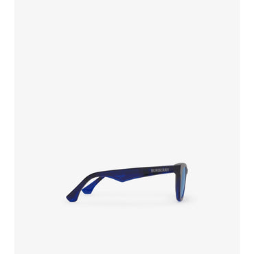 Check Square Sunglasses - Navy Blue IP Check