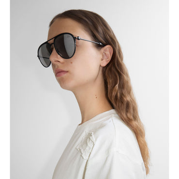 Shield Aviator Sunglasses - Black