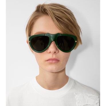 Shield Mask Sunglasses - Dark Forest Green