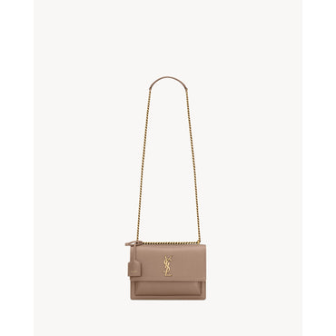 Medium Sunset Chain Bag - Warm Taupe