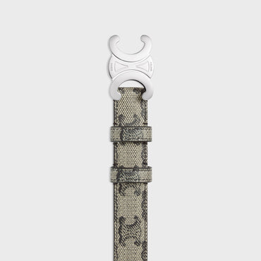 Triomphe Belt Medium 25Mm Belts Canvas - Beige