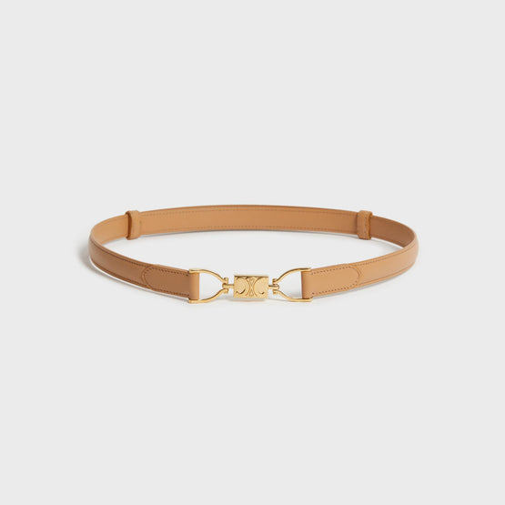 Women Block Triomphe Belt Small 18Mm - Light Camel