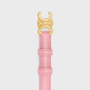 Triomphe Belt Small 18Mm Taurillon Leather - Rose