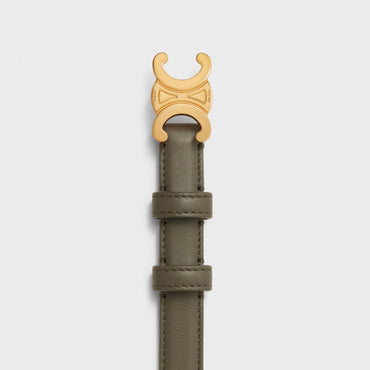 Triomphe Belt Small 18Mm Smooth Calfskin - Dark Olive