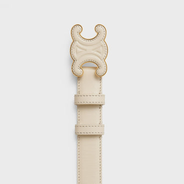 Cuir Triomphe Belt Medium 25Mm Smooth Calfskin - Limestone