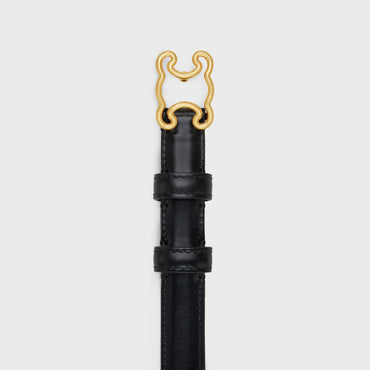 Triomphe Frame Belt Small 18Mm Taurillon Leather - Black