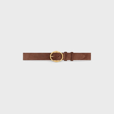 Twin Triomphe Belt Large 35Mm Suede Calfskin - Brown