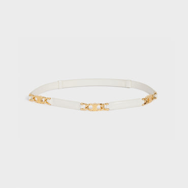 Gourmette Triomphe Belt Small 18Mm Taurillon Leather - White
