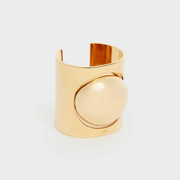 Abstract Shapes Peeble Cuff - Gold