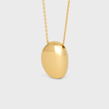 Abstract Shapes Peeble Necklace - Gold