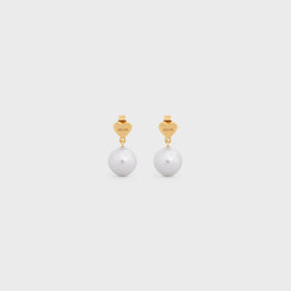 Women Heart Celine Earrings - Gold/Ivory