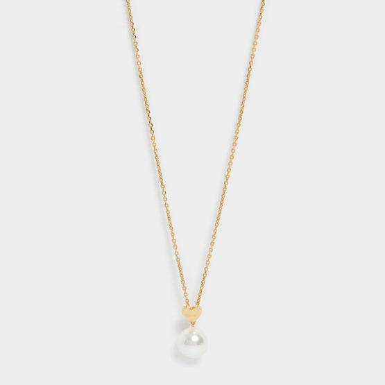 Women Heart Celine Necklace - Gold/Ivory