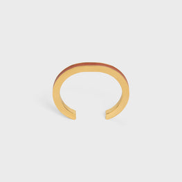 Women Simple Shapes Leather Cuff - Gold/Tan