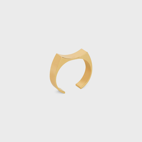 Women Abstract Shapes Concave Cuff - Gold