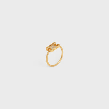 Rhinestone Small Ring - Gold