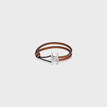 Clasp Bracelet - Tan/Silver