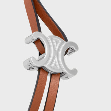 Clasp Bracelet - Tan/Silver