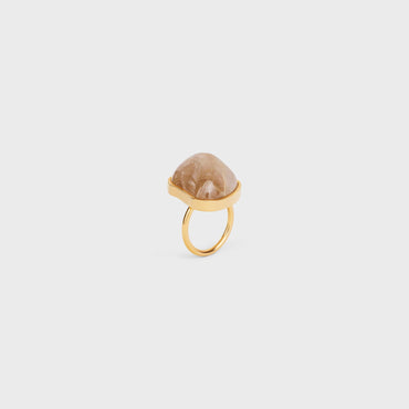 Celine Folk Quartz Ring - Gold/Quartz Rutile