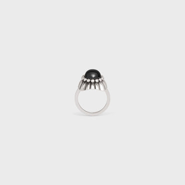 Celine Folk Onyx Ring - Vintage Silver/Onyx