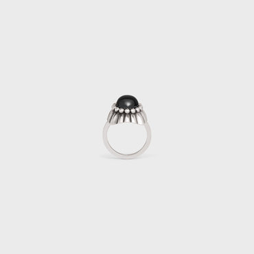 Celine Folk Onyx Ring - Vintage Silver/Onyx