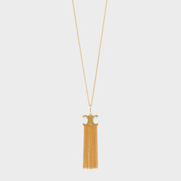 Women Triumph Folk Fringe Long Necklace - Gold