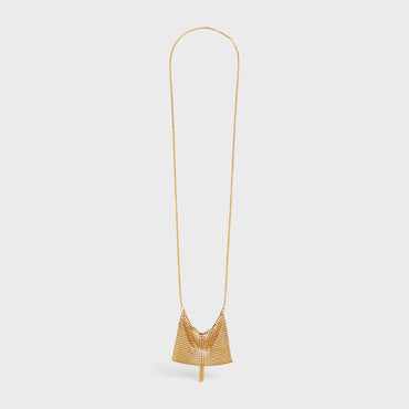 Triomphe Folk Pouch Necklace Brass - Gold