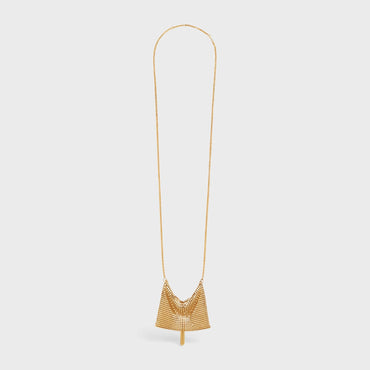 Triomphe Folk Pouch Necklace Brass - Gold