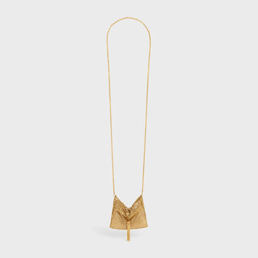 Triumph Folk Pouch Necklace - Gold