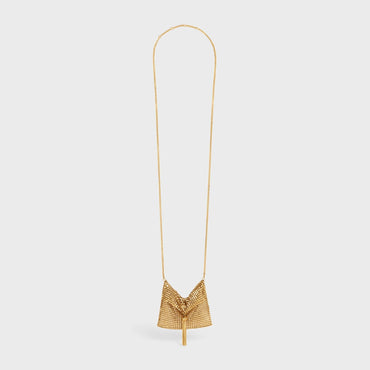 Triomphe Folk Pouch Necklace Brass - Gold